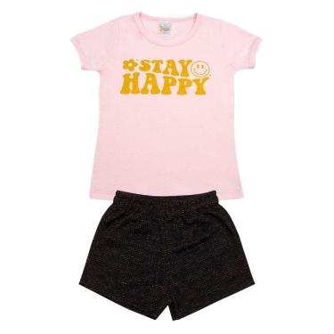 Imagem de Conjunto Infantil Menina Stay Happy Roupa Menina Verão