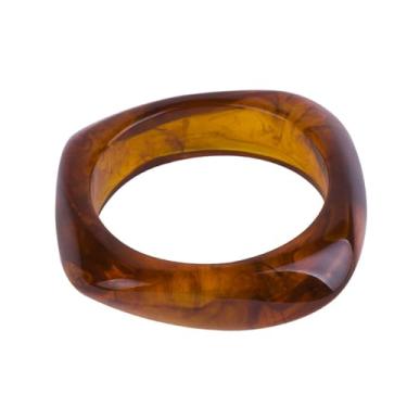 Imagem de Caiyao Pulseira de resina acrílica colorida, pulseiras, placa de acetato de tartaruga, vintage, grande, irregular, geométrica, pulseira de plástico para mulheres, joias de meninas adolescentes, One