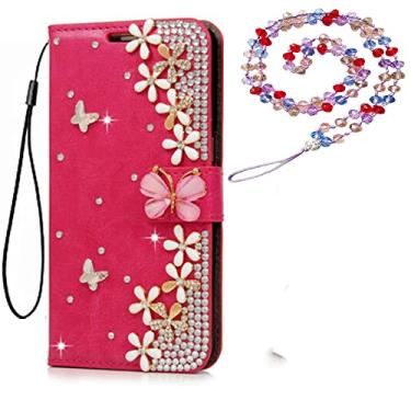 Imagem de Capa para Nokia G50 5G, capa protetora de couro brilhante e alça de pescoço [suporte] [compartimentos para cartões] [fecho magnético] para Nokia G50 5G capa de telefone (# 44)