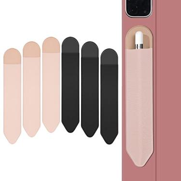 Imagem de XLDLQU Estojo com suporte de lápis para Apple Pencil (1ª e 2ª geração), bolso elástico durável para iPad 8,3/9,7/10,2/10,5/11/12,9 polegadas (preto rosa)