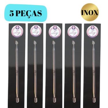Imagem de 5 Espátula Unha Cutícula Manicure Raspador Empurrador INOX - Liz Produ