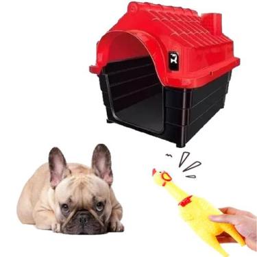 Imagem de Kit Casinha P/ Dog Cat N2 E Mordedor Interativo Pet Galinha - MecPet