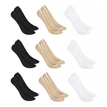 Imagem de 9 Pares De Meias Básica Sapatilha Selene Cano Super Invisível Feminina