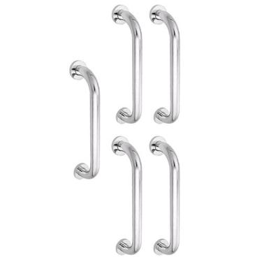 Imagem de Alça de Apoio Barra Inox 30cm Kit 5 Unidades Cadeirante Idoso Acessibi
