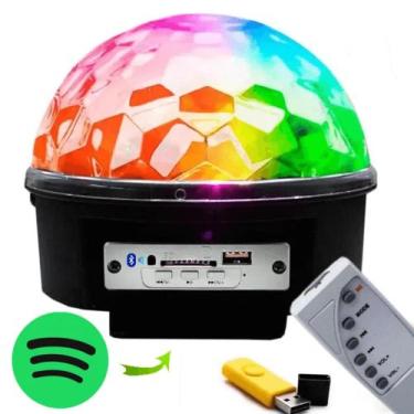 Imagem de Bola Globo Maluca Jogo De Luz Bluetooth USB SD LED Com 2 Alto Falante 