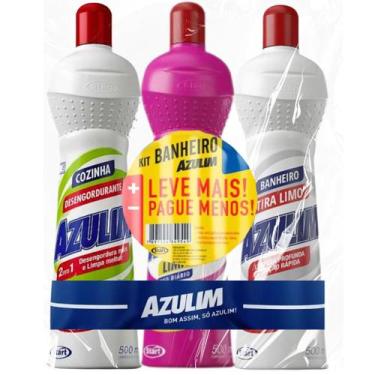 Imagem de Desengordurante Limão + Multiuso Florata + Tira Limo Squeeze 500ml Azu