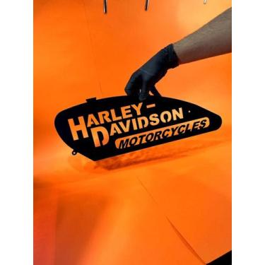Imagem de Porta Chaves Tanque Harley 25x10cm Preto Black Piano - Artístic Laser 