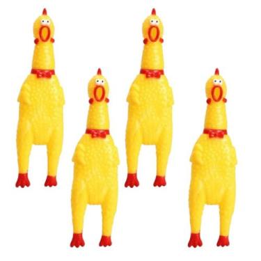 Imagem de Brinquedo Pet Frango Para Cachorro Kit C/ 4 Infantil Wellmix