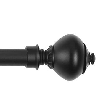 Imagem de CHICOLOGY Cortina Rod Decorativa Clássica Urna Finial, 60 a 122 cm, 7. Preto Fosco - Pietro, RDPBK2448