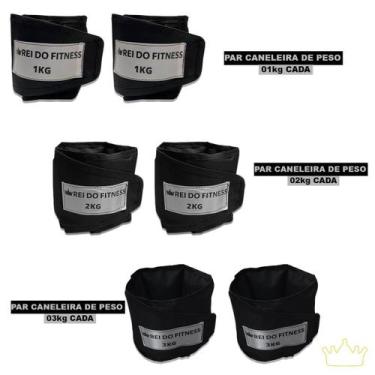 Imagem de Kit 3 Pares Caneleira Peso Tornozeleira 1kg 2kg 3kg Academia - REI DO 