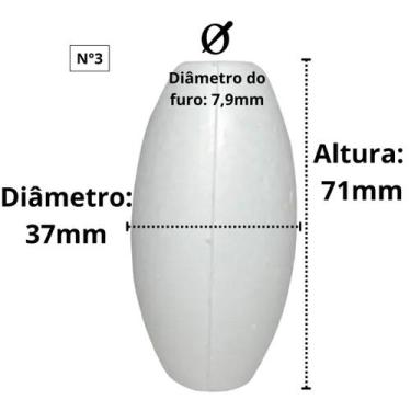 Imagem de Kit 10 Boia de Pesca para Rede Corvina Cortiça Flutuador Isopor - BRAF