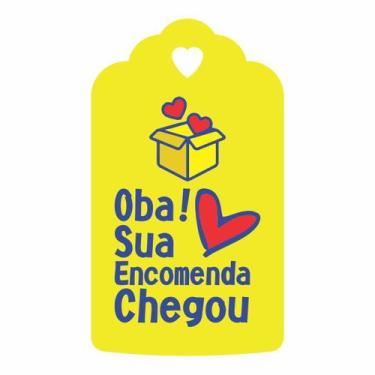 Imagem de 100 Tag Etiqueta Encomenda Delivery Oba Sua Encomenda Chegou - KARDOS