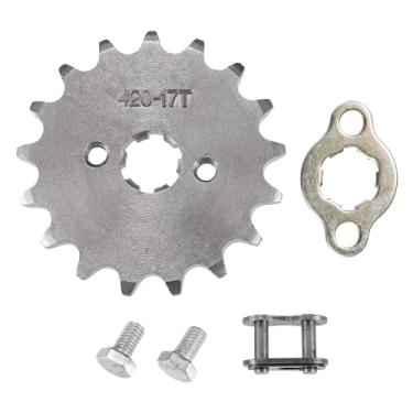 Imagem de uxcell 1 conjunto 420 17T 17 mm motocicleta dianteira motor roda dentada para 50cc 70cc 90cc 110cc 125cc Dirt Pit Bike Mini Bike ATV