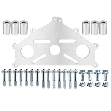 Imagem de ZIBOPAR Placa adaptadora de suporte seguro para motor compatível com Chevy LS1 Duramax BBC SBC LS suporte resistente (prata)