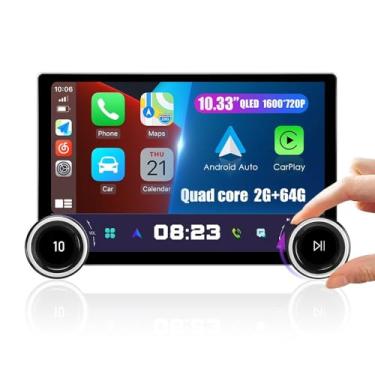 Imagem de KUNFINE Botões de exibição física dupla universal CarPlay/Android Auto Autoradio Android FM Rádio Navegação veicular Player estéreo GPS 10,4 polegadas IPS Touch Screen BT WiFi 2 Din Headunit Tablet