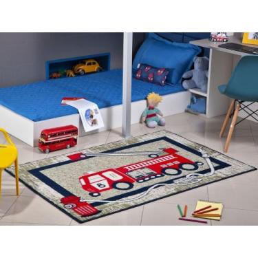 Imagem de Tapete Infantil Quarto Menino Masculino 80cm Carro Bombeiro - Lancer