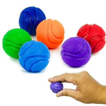 Imagem de Petite Paws Bolas de borracha SuperFetch para cães pequenos, brinquedos para dentição de cães pequenos, bolas de borracha para buscar, treinar, tédio e brincar sozinho - pacote com 6