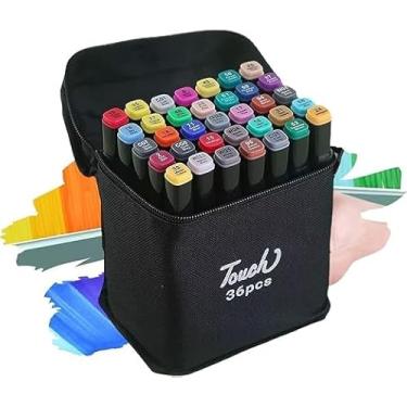 Imagem de 48 Marcadores Permanete Coloridos Pincel de Estudante de Arte Com Ponta Dupla Canetas de Tinta à Base de Alcool Caneta Para Quadro Branco Marcadores Coloridos Caneta de Arte de Pintura