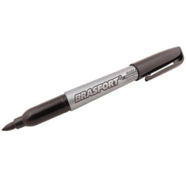 Imagem de Caneta Marcador Permanente Ponta Fina Preta Brasfort
