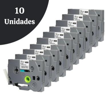 Imagem de Kit 10 Fitas Compatíveis P/ Rotuladora Brother Tze-231 Tzc-231 - X-Ful