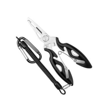 Imagem de SM SunniMix Alicate de pesca com cordão, tesoura equipamento não -lips homens de garoto de peixe Removedor de ganchos de peixe para controle de peixes, Preto