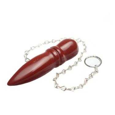 Imagem de Pêndulo Jaspe Vermelho Pedra Natural Lapidação Egípcio - CristaisdeCur
