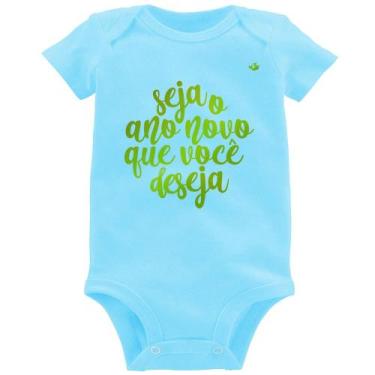 Imagem de Body Bebê Seja o ano novo que você deseja - Foca na Moda, Azul bebê, M