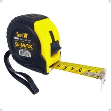 Imagem de Trena 5 metros x 25mm bmax emborrachada de bolso com trava