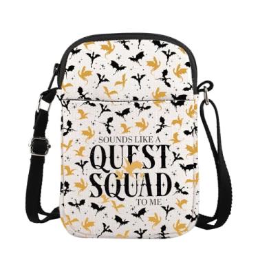 Imagem de Fourth Wing Quest Squad Bolsa tiracolo Basgiath War College Gift Ridoc Bolsa de ombro Dragon Rider Gift Bookish Handle Bag, CB, Quest Squad Mini