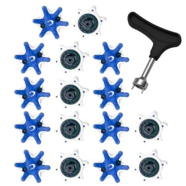 Imagem de Espigões de sapato de golfe Rotação rápida de tachas de sapato de golfe Chuteiras de substituição de sapatos de golfe pontas de dente para acessórios de tênis de golfe azul