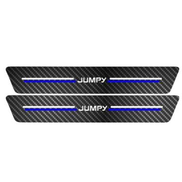 Imagem de Kit Soleira Protetora Porta Premium Blue Carbono Jumpy 2 PT - Jhow Ade