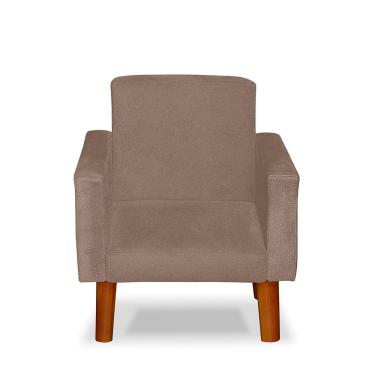 Imagem de Mini Poltrona Cadeira Infantil Nina De Criança Suede Cappuccino
