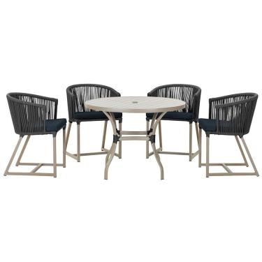 Imagem de Mesa Com 4 Cadeiras E Noronha Estofado 12 Trama Original Preto