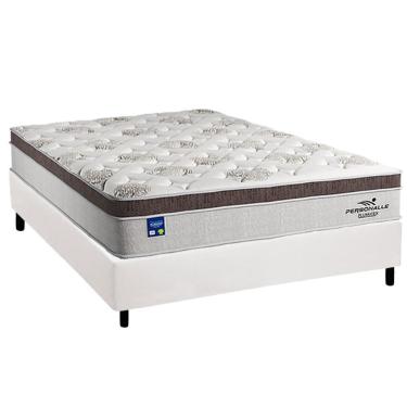 Imagem de Cama Box Casal: Colchão Molas Masterpocket Ensacadas Plumatex Personalle + Base Crc Courano White (138x188)