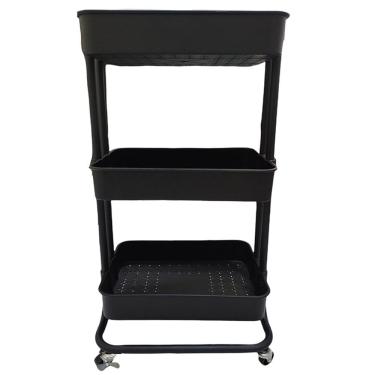 Imagem de Carrinho Organizador 3 Andares Prateleira Multiuso Casa Cozinha Banheiro Maquiagem Salao