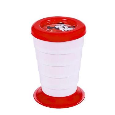 Imagem de Copo Infantil Portátil de Bolsa Minnie Vermelho p/ Crianças - Plasútil