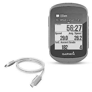 Imagem de Cabo BoxWave compatível com Garmin Edge 130 Plus (cabo da BoxWave) – Micro USB DuraCable, cabo de carregamento micro USB trançado para Garmin Edge 130 Plus – cinza espacial