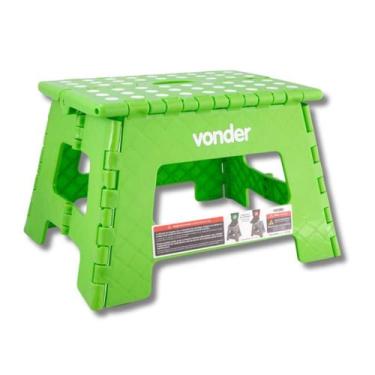 Imagem de Banqueta Dobrável Plástica 22cm Reforçada Verde - VONDER