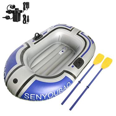 Imagem de BESTHLS Boia de barco inflável para piscina e lago, segura para adolescentes e adultos, com bomba de ar de 2 remos