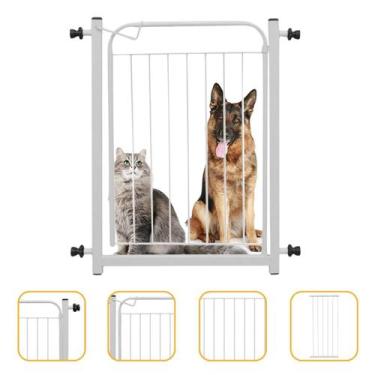 Imagem de Grade Portão Proteção 134cm Portas Corredor Escadas Bebe Cachorro Com 