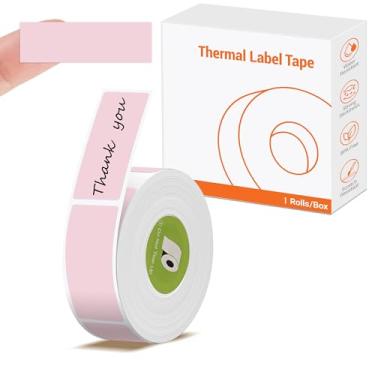 Imagem de Rongta Fita adesiva R5, 14 x 40 mm (0,55 "x1,57"), substituição de fita térmica laminada padrão, para escritório doméstico e pequenas empresas, 180 etiquetas/rolo (rosa, 1 rolo)