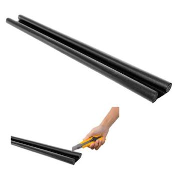 Imagem de Protetor Rolinho Rolo Veda Porta Ajustável 90cm Impermeável Cor Preto 