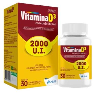 Imagem de Vitamina D3 2000 UI Colecalciferol - Saúde dos Ossos 30 CPR - Nutivit