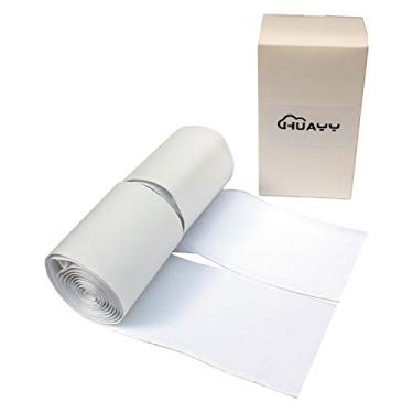 Imagem de Lençóis autoadesivos Huayy com gancho e laço super adesivos em tecido de tiras de nylon cola, branco, Branco, 3 in x 1.5 yd, 1