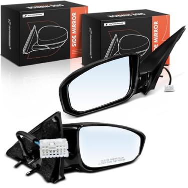 Imagem de A-Premium Par (2) espelhos retrovisores elétricos do lado do motorista e do passageiro - Compatível com Nissan Maxima 2004 2005 2006 2007 2008 - Espelho retrovisor externo externo preto não aquecido