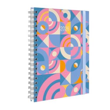 Imagem de Agenda 2026 Planner Semanal Plus Bauhaus Azul e Rosa