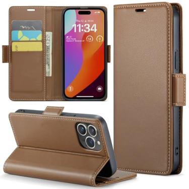 Imagem de Capa carteira com porta-cartões e capa de couro para iPhone 16, 13, 14, 12, 11 Pro Max SE X XR XS 8, 7, 6, 6S Plus, marrom claro, para iPhone 6, 7, 8, 7, 7, 8, 7S, SE2, 3