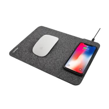 Imagem de Carregador por Indução com Mouse Pad integrado Geonav MPISG, 10W, Padrão Qi, Tecido Vinílico, Cinza