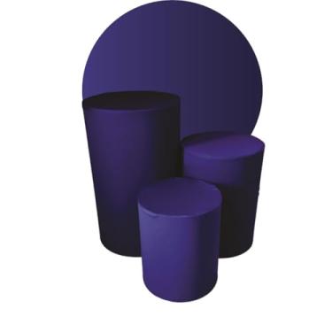 Imagem de kit Capa Trio de Cilindro + Painel 1,50m Decoração Festa - multicolorido Organização de Decoração para Festas(AZUL ROYAL)
