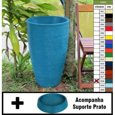 Imagem de Kit Vaso Planta + Prato 65x40 Oval Moderno Polietileno - BGPLASTICOS, 